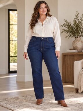 NYDJ Marilyn High Rise Straight Leg Jeans Plus Size 20W NWT Midnight Breeze